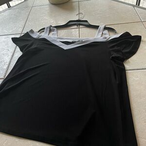 INC International Concepts Black and White Blouse